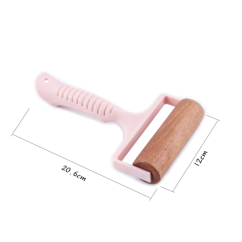 Деревянная Скалка с пластиковой ручкой ручной толчок для пиццы печенья тесто