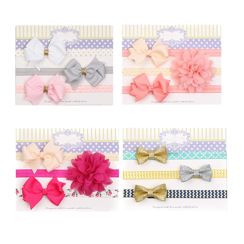 

12 PCS Baby Headbands Hairbands Hair Bows Elastics For Baby Girls Newborn Child Hair Accessories