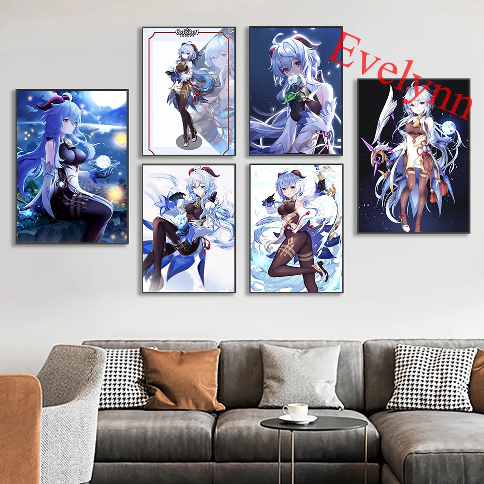 

Genshin Impact Anime Girl Electronic Games Poster And Prints On Canvas Wall Art Picture For Living Room Cuadros Home Decor Gift