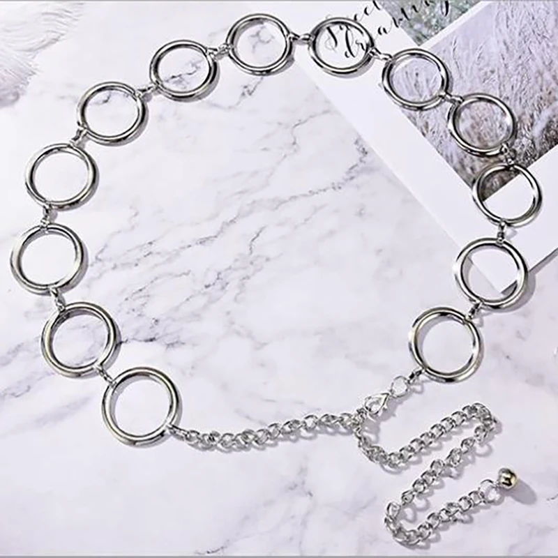 

2021 New Simple metal fashion waist chain flower belt dress waist belts luxury women belts for women designer gold chain belt