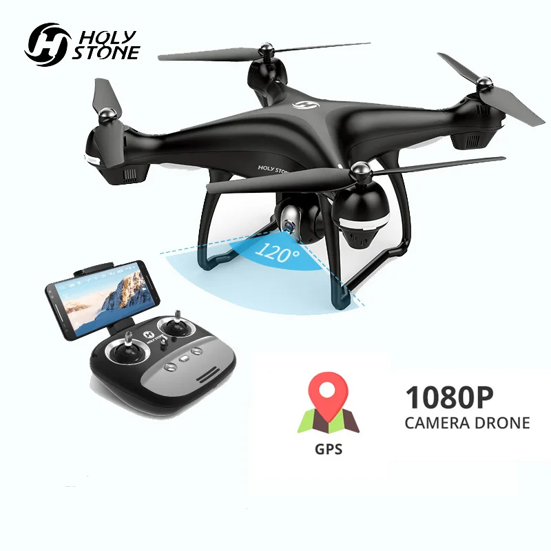 Holy Stone HS100 gps Дроны с 1080P HD камерой FPV Wifi Дрон gps RC Квадрокоптер 120 ° FOV широкоугольный Радиоуправляемый вертолет Квадрокоптер