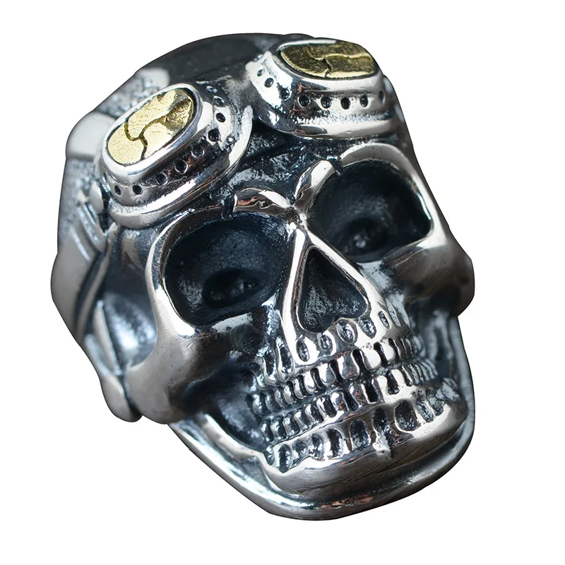 

S925 Real Silver Ring Trendy High-Grade Luxury Ring Jewelry Finding Open Skull Man Ring Jewelry Making For Wedding Bridal