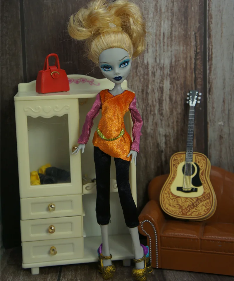Новейший Модный повседневный комплект одежды для девочек «Monster High»; подарок для девочек - Цвет: only doll clothes G