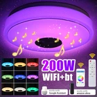 200W WiFi RGB светодиодный потолочный светильник с регулируемой яркостью для домашнего освещения APP bluetooth Музыка Свет Спальня Смарт потолочный светильник с пультом дистанционного управления Управление