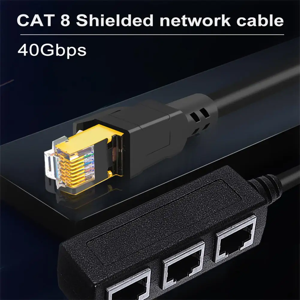 Разветвитель Ethernet RJ45 2000 м Cat8 адаптер кабель совместимый с хабами ADSL беспроводные