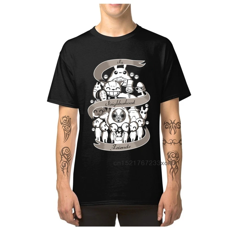 Футболка мужская с круглым вырезом 100% хлопок принтом Мой сосед друзья|Мужские