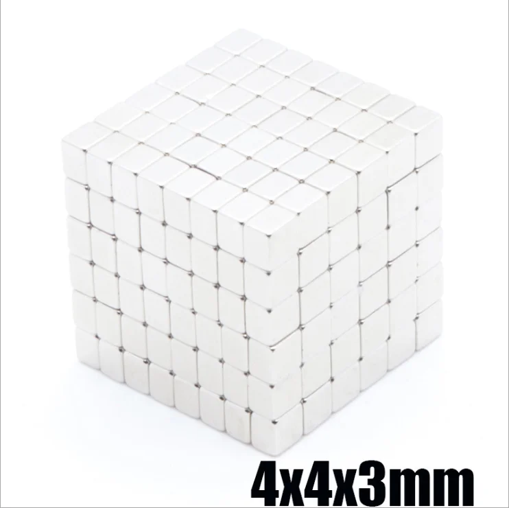 

100~1000pcs 4x4x3 mm Cuboid Block N35 Magnets 4x4x3Neodymium Magnet 4x4x3 Permanent NdFeB Strong Magnetic 10*5*3 mm