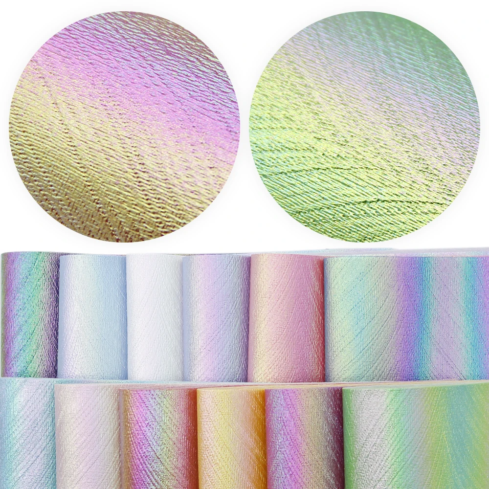 20*33 см градиент Цвет с жемчугом и искусственная кожа Волоконный текстильный лист