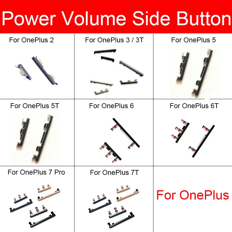 1 Набор громкости + Кнопка питания Боковая клавиша гибкий кабель для Oneplus 2 3 3T 5T 6T 7