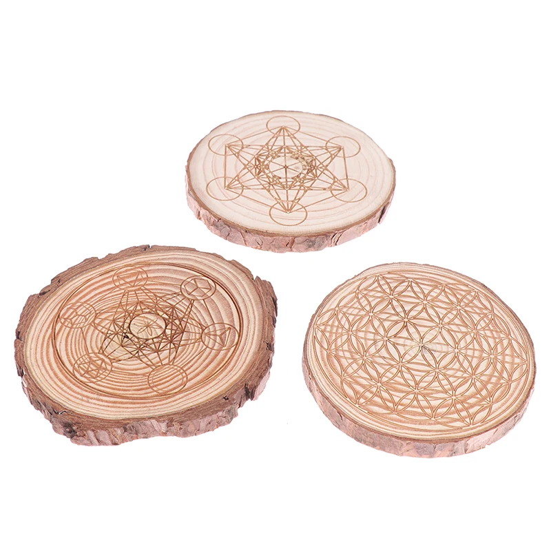 

Natural 7Chakra Stones Set Crystal Collection Gravels Stone Round Small Wood Plate Quartz Gems Fengshui Gift Decor