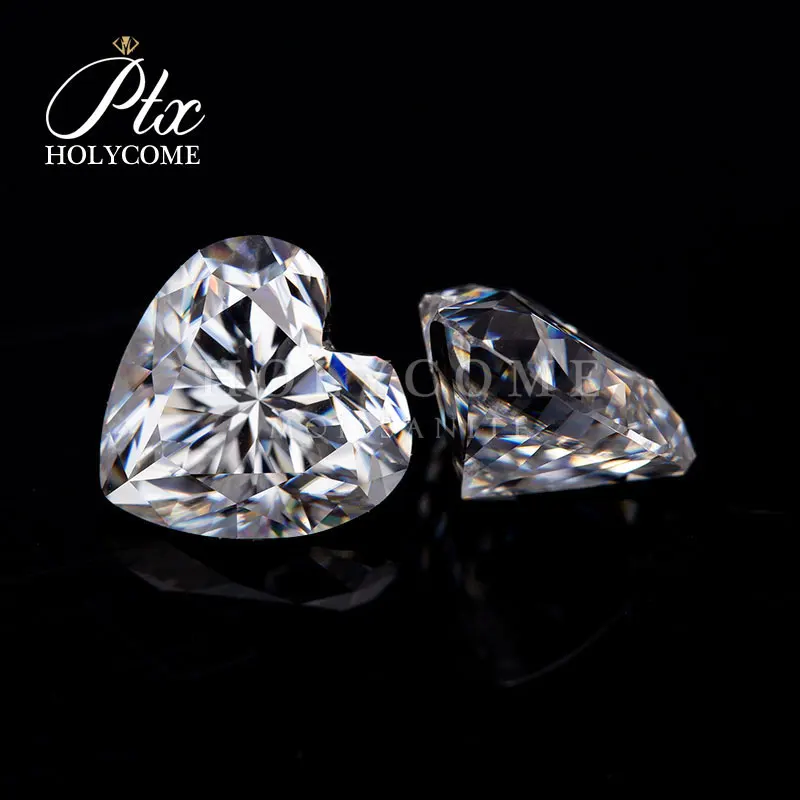 

2020 Hot sale D color VVS1 white heart cut 6.5mm loose moissanite earrings necklace