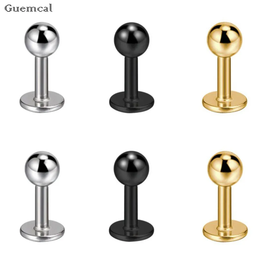 

Guemcal 2pcs 3.5mm Ultra Short Rod Flat Ear Bone Studs Stainless Steel Punk Piercing Jewelry 1.2x3.5x3mm 16G