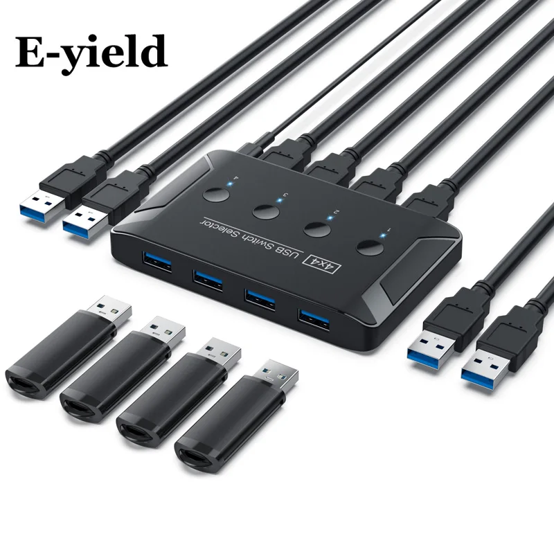 USB-переключатель KVM USB 3 0 2 коммутатор с удлинителем 4 компьютера совместное