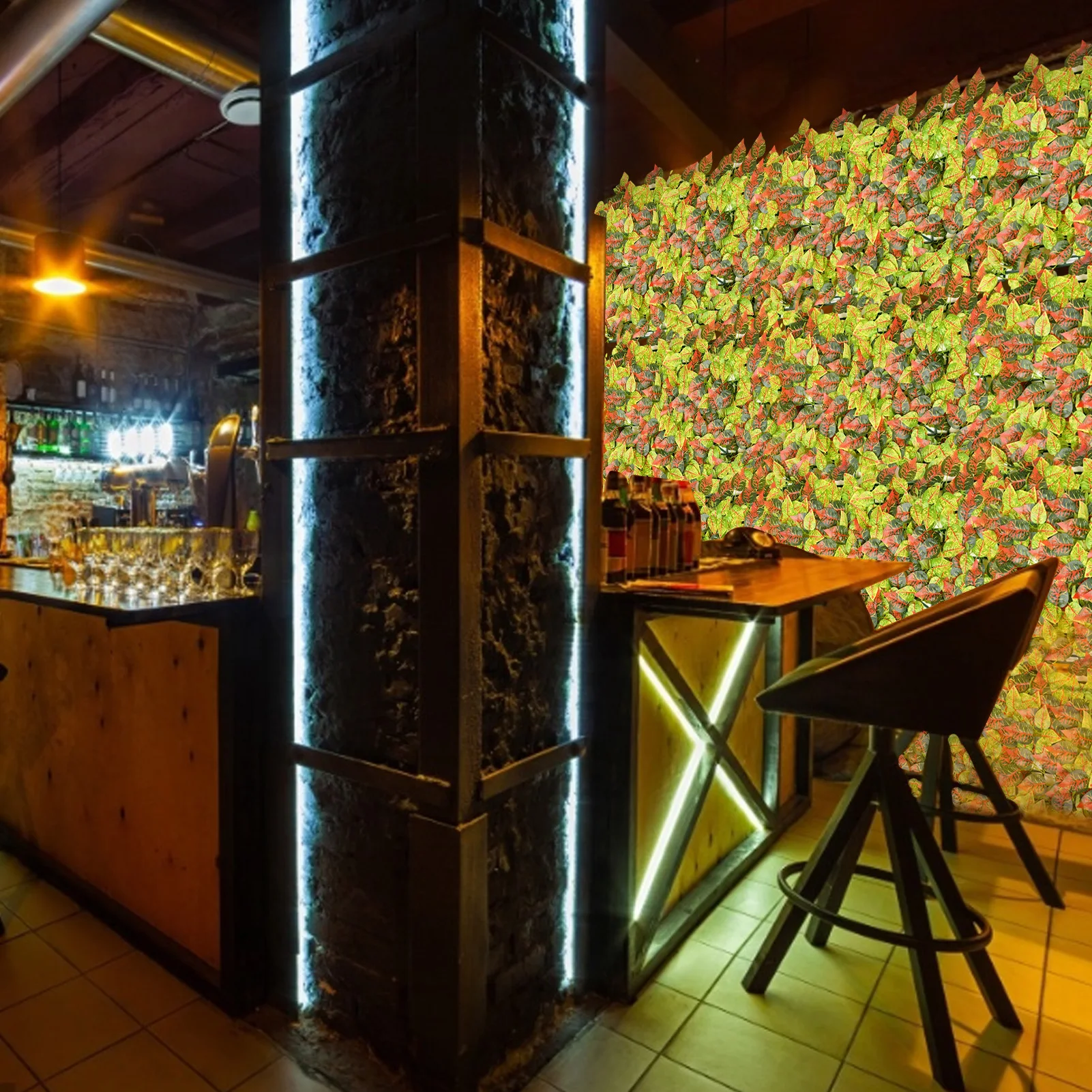 40x60 см искусственные зеленые листья конфиденциальности панели машинки для