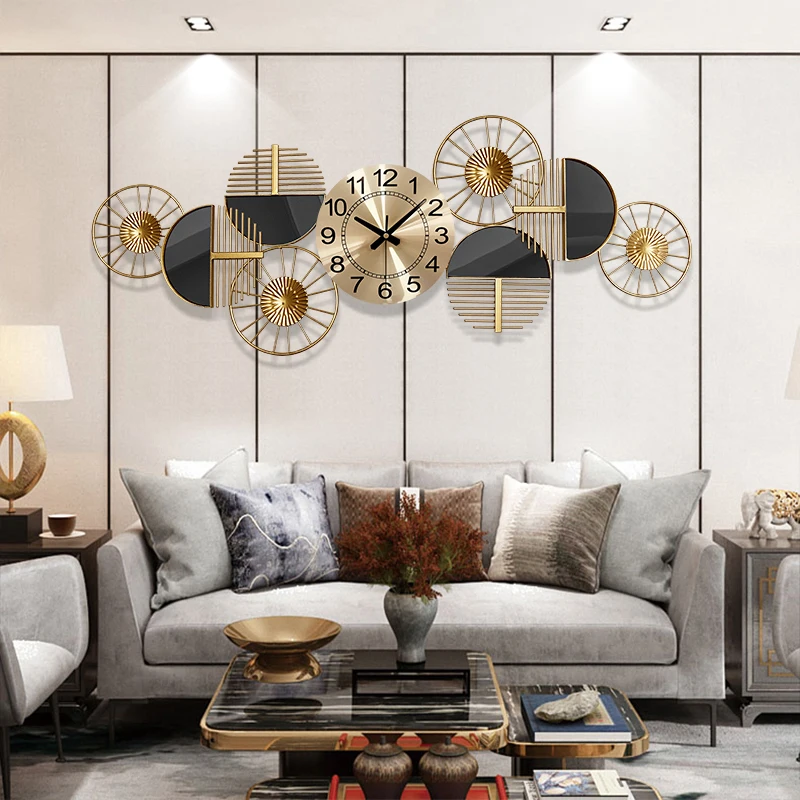 

Luxury Round Metal Wall Clock Gold Silent Nordic Wall Clock Modern Design Elegant Creative Orologi Da Parete Home Decor DK50WC