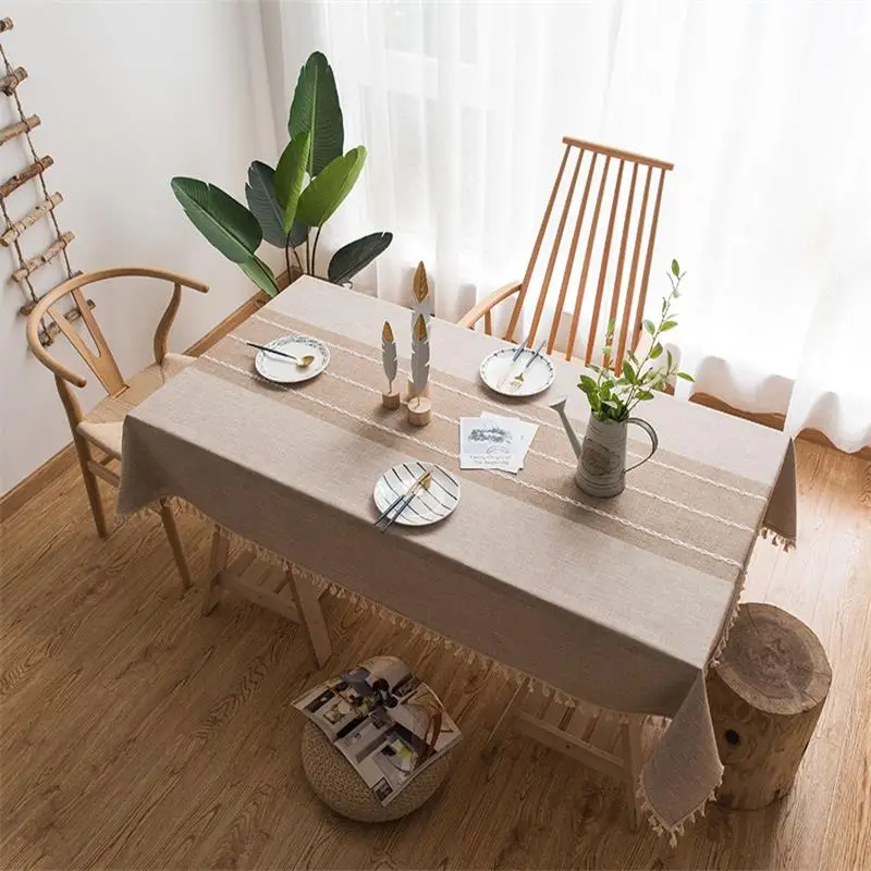 

Table Cloth Rectangular Wedding Table Decoration for Parties Linen Tablecloth with Embroidery Household Items Kitchen Ornaments
