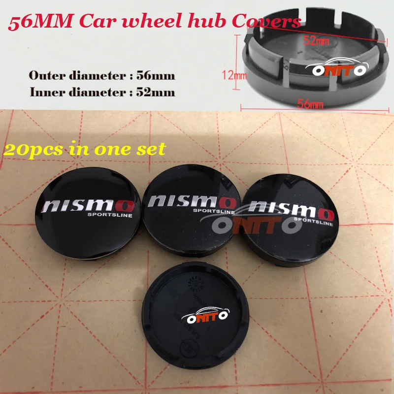 

20pcs/set 56mm Car Emblem badge Wheel hub Caps logo badge For Nismo Teana Sylphy Qashqai Livina Tiida Cube auto center covers
