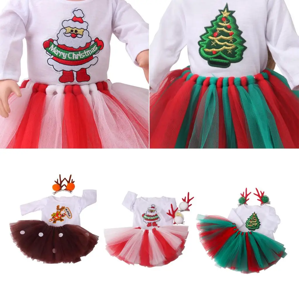 

for American 18 '' Doll Clothes Christmas Dress Holiday Outfits Suit