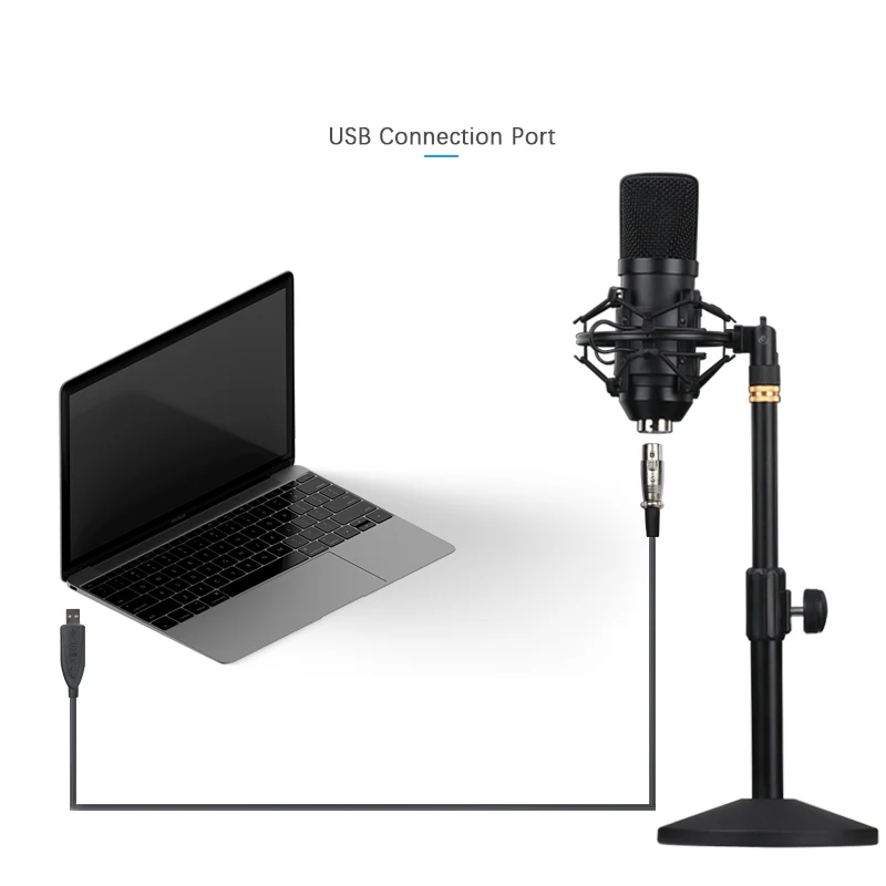 Конденсаторный кардиоидный микрофон для ПК ноутбука YouTube USB | Электроника