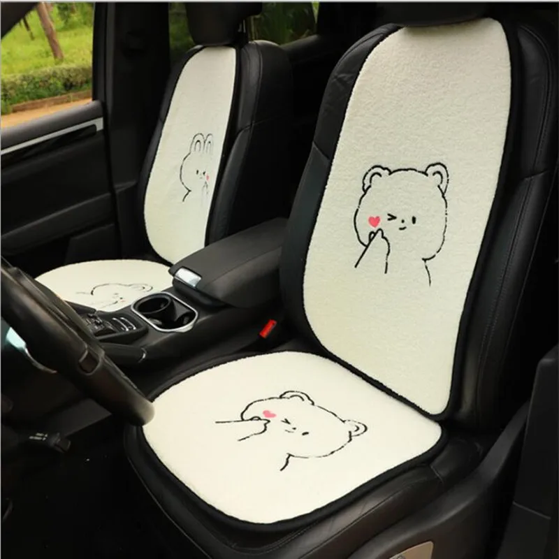 2021 New Arrival Winter Plush Universal Ins Cute Lamb wool Love Bear Fashion Car Seat Cushion Cover