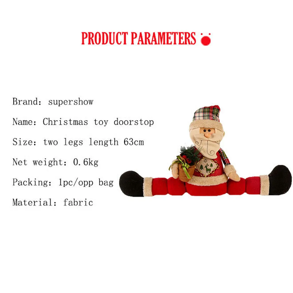 Рождественский декоративный ограничитель открывания двери снеговик/Санта Клаус