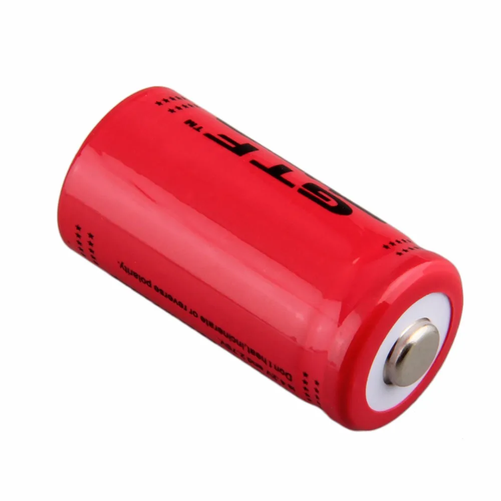 

GTF 2800mAh 16340 Battery CR123A 3.7v Red Li-ion Rechargeable Battery For flash light lithium Batteries