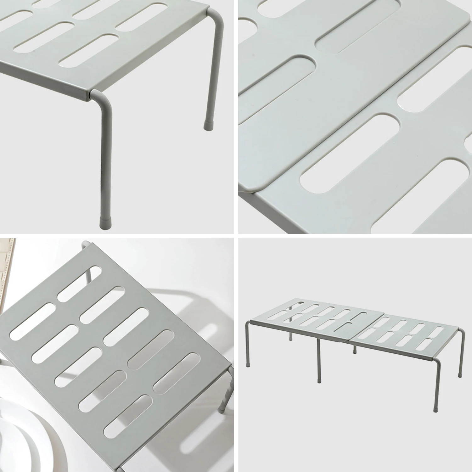 Расширяемый стекируемые Кухня шкаф счетчик с полками органайзер для хранения на