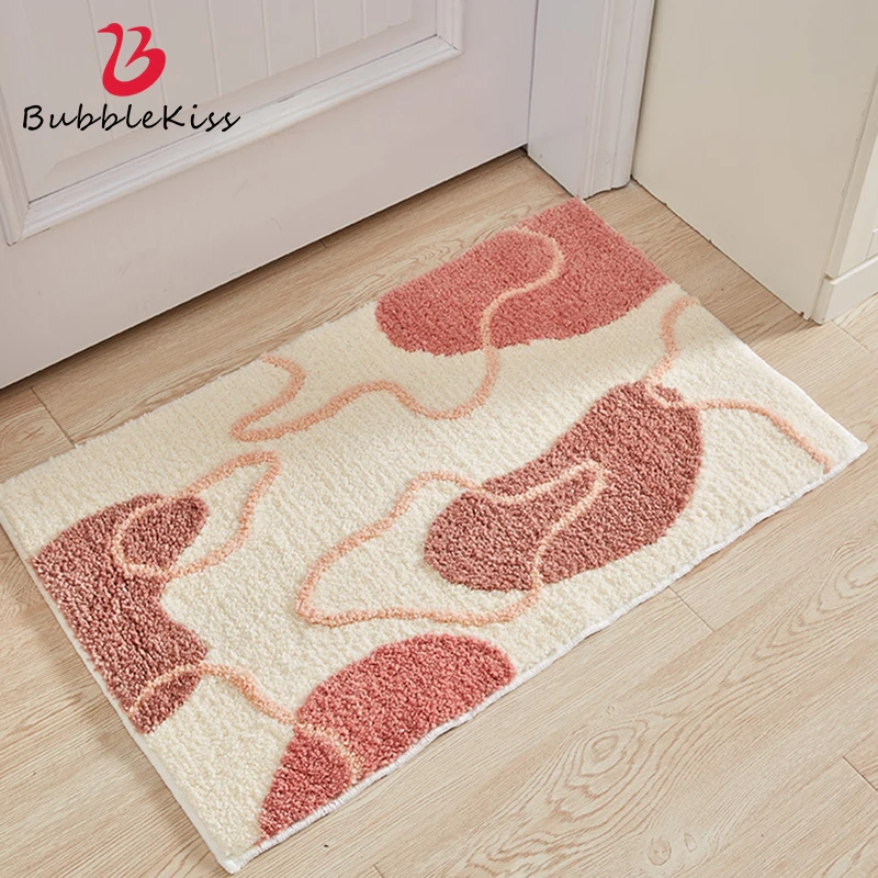 

Bubble Kiss Modern Geometric Pattern Strong Water Absorption Bathroom Carpets Thickened Home Entrance Area Rug Bedside Floor Mat