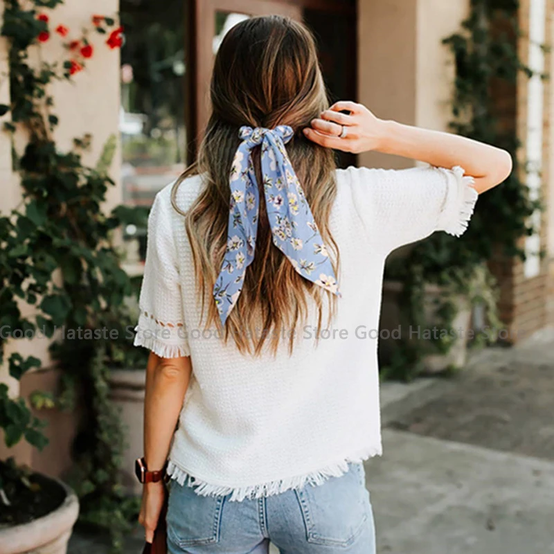 

New Fashion Chiffon Ladies Hair Scarf Scrunchies Rope for Women Girls Elastic Hair Bands Tie Hair Ribbons Hair Accessories Gift
