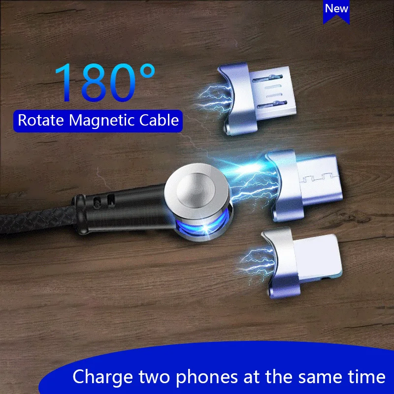 

1M Magnetic USB Cable Fast Charging Type C Cable Magnet Charger Micro USB for IPhone Xiaomi Mobile Phone Wire Cord Free Rotation