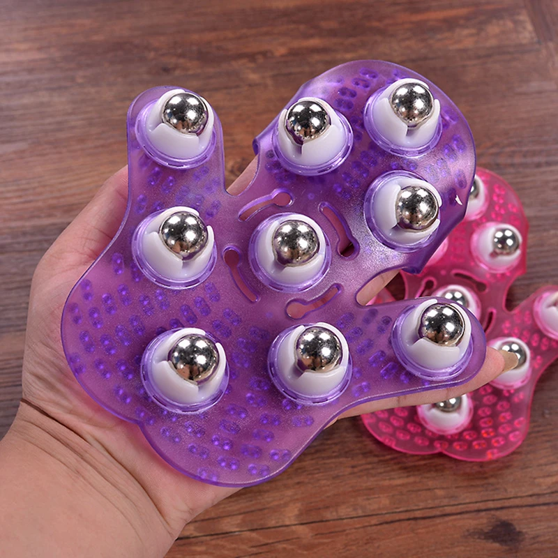 

Glove Massager Palm Shaped Hand Massage Manual 9 360-degree-roller Mental Roller Ball Blue Massage Glove