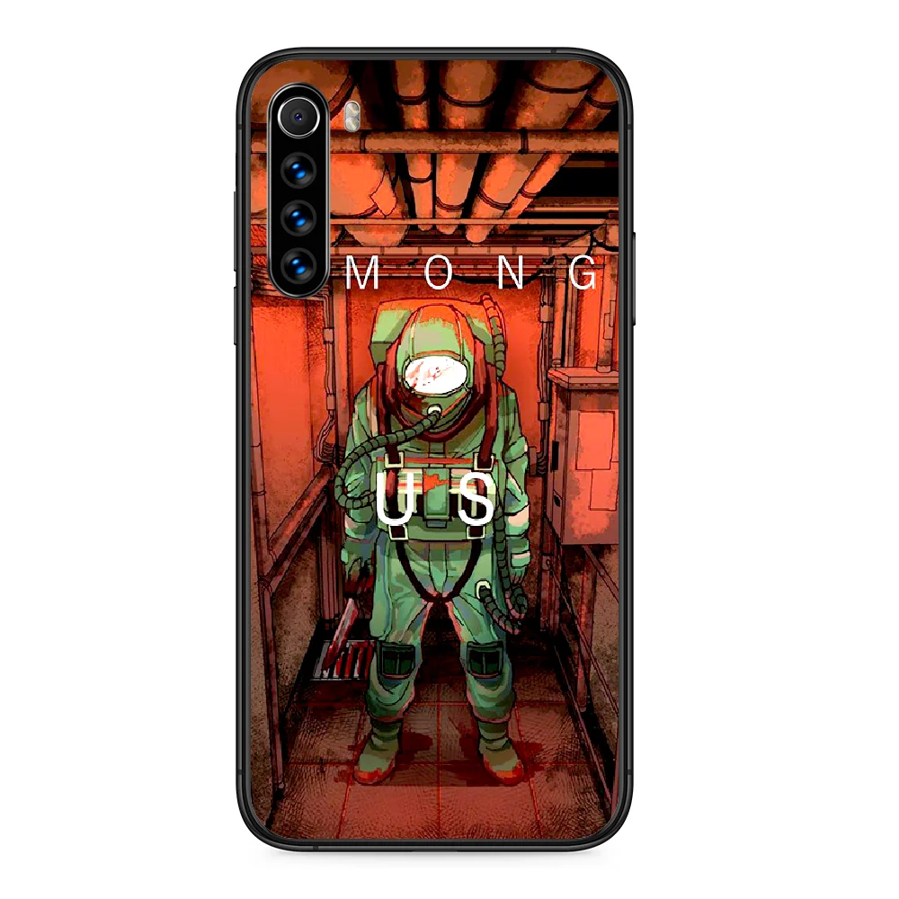 

Game Among Us Phone case For Xiaomi Redmi Note 7 8 8T 9 9S 4X 7 7A 9A K30 Pro Ultra black bumper 3D cover trend cell cover soft