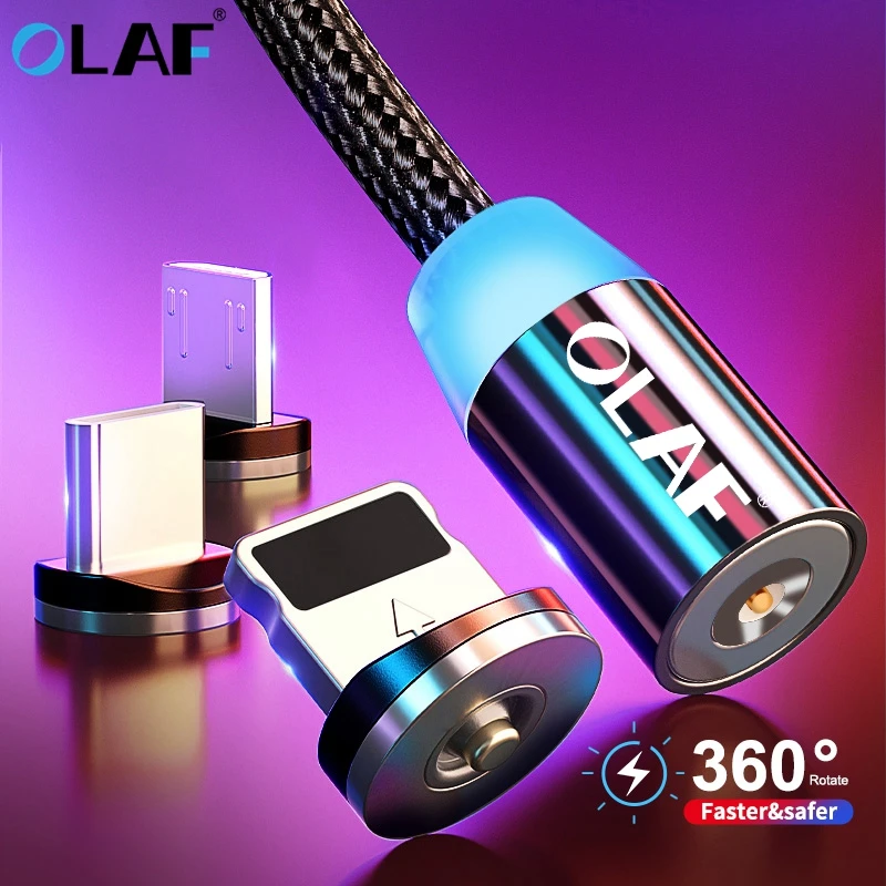Магнитный USB-кабель OLAF Micro USB/ Type-C/ Lightning 2.4A цвет на выбор | Мобильные телефоны и
