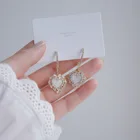 Женские серьги-гвоздики в форме сердца, с кристаллами