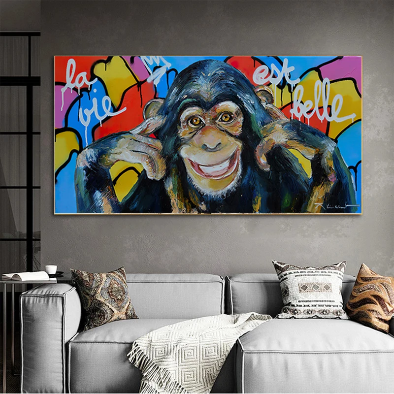 Цветные уличные граффити Художественная Картина на холсте постеры с