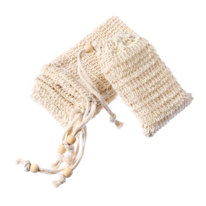 

30 штук натуральные сизальских канатов мыло сумка Отшелушивающее Мыло Saver чехол с держателем из натурального дерева