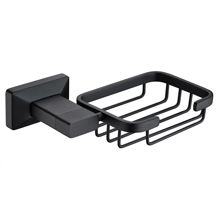 Soap Dish Basket Hongdec Роскошный Матовый черный набор аксессуаров для ванной из нержавеющей стали - Цвет: Soap Dish Basket