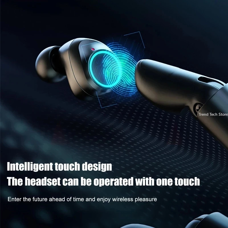 

TWS Bluetooth-compatible Earphones Wireless Headphones with Mic Sports Waterproof Touch Control Wireless Earbuds Headsets Fone
