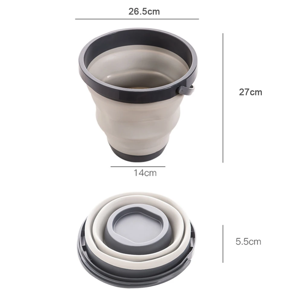 

Silicone Bucket For Fishing Promotion Folding Bucket Car Wash Outdoor Fishing Supplies Square 8L Bathroom Kitchen Camp Bucket