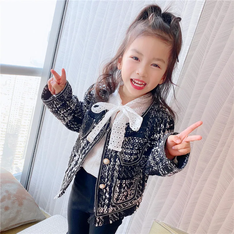 

Woolen Coats Girl Winter Jackets Short Design 2021 Autumn New Children Fashion Woolen Jackets Coat Girl Princess Outwear