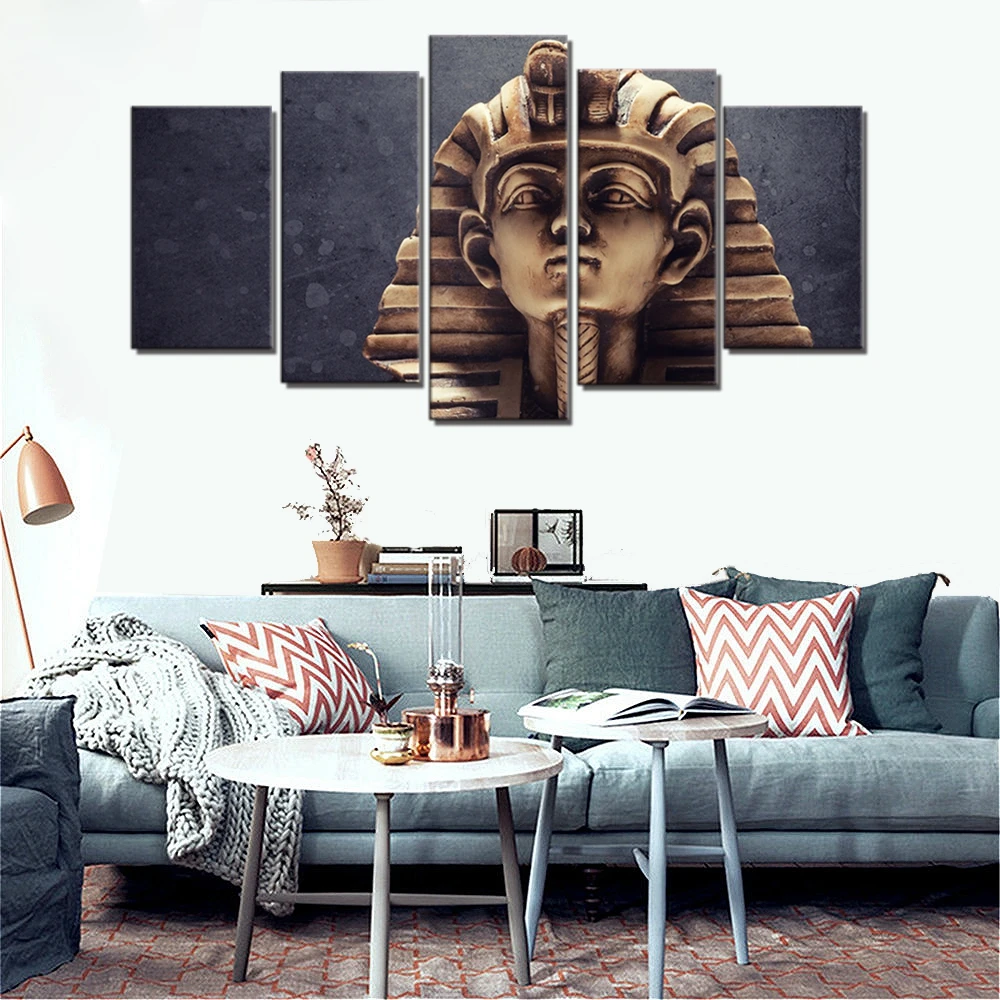 

5 Pieces Wall Art Canvas Painting The Great Sphinx Of Ancient Egypt Frame Picture Posters Modern Living Room Decoration