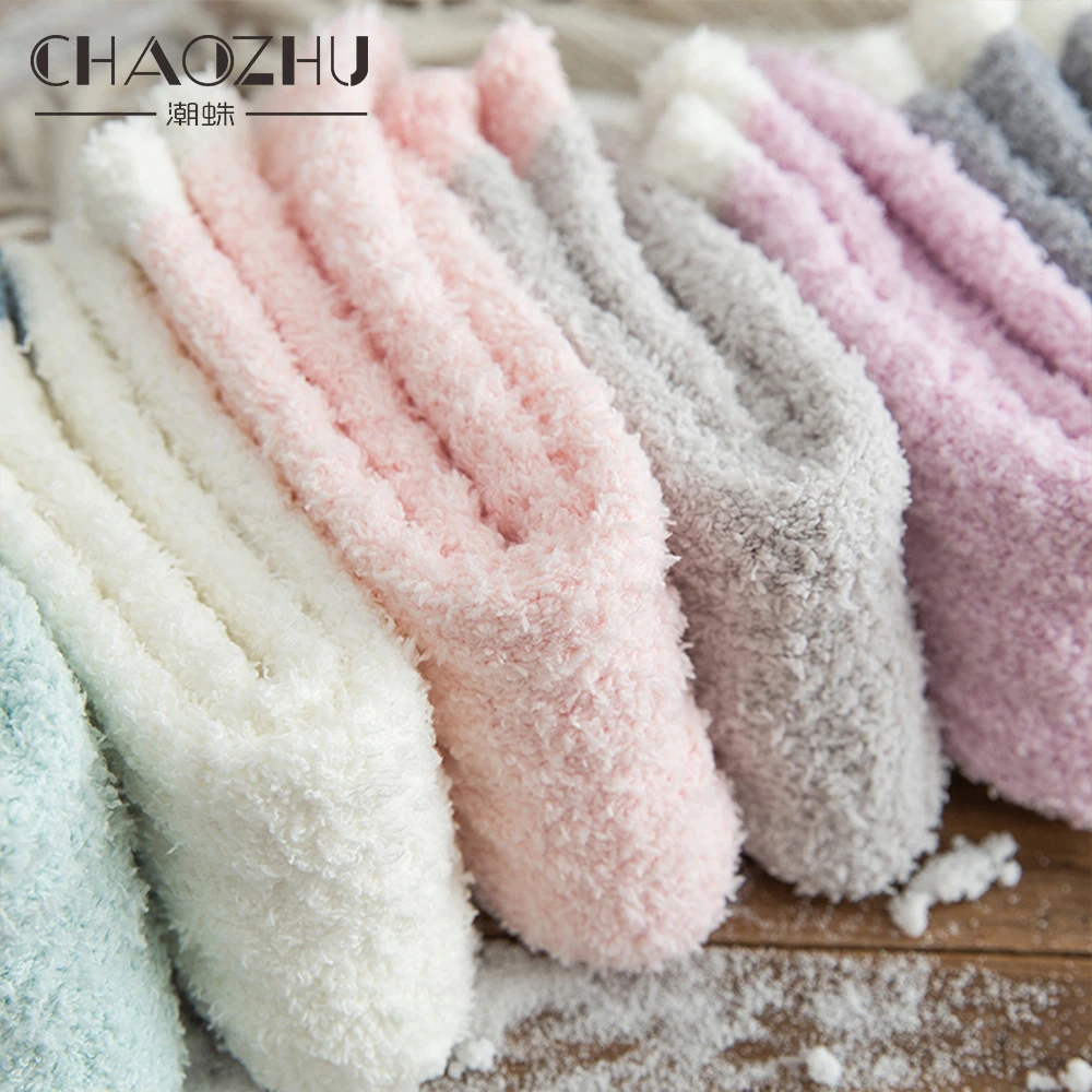 

Носки CHAOZHU женские утепленные, мягкие, теплые, зимние, для сна в спальне, разноцветные, в стиле пэчворк, хлопковые, конфетные