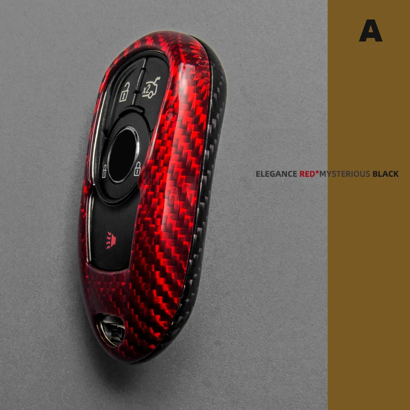 

True Carbon Fiber Car Key Case Cover Fob Chain Remote Protector Shell Suitable For BUICK REGAL ENVISION LACROSSE ENCLAVE ENCORE