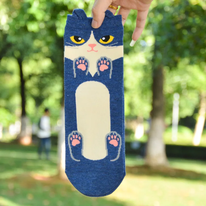 Женские милые Носки с рисунком кота женские носки хлопковые 3D принтом Kawaii для