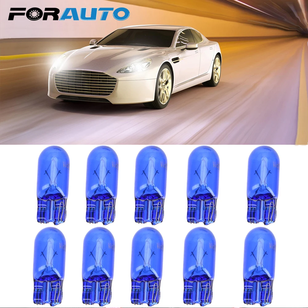 

FORAUTO 10pcs T10 W5W 12V Instrument Light Car Interior Reading Light Wedges Halogen Super Bright White Color Car Signal Lamp