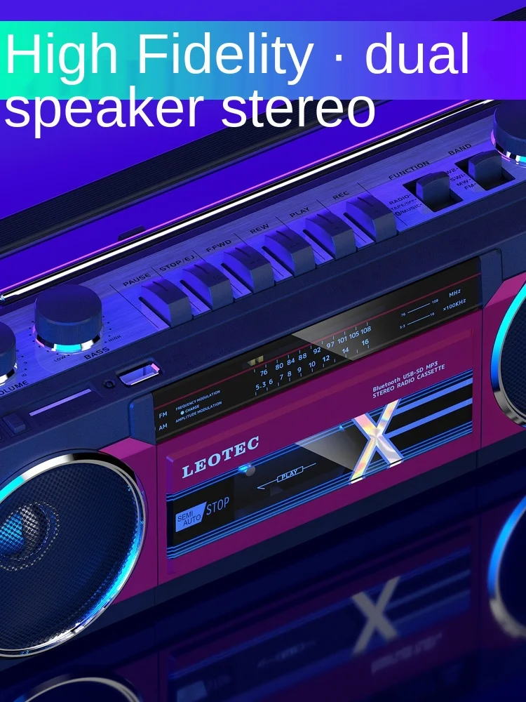 

Tape Player Recorder Old-Fashioned Vintage 80's Genuine Retro Large Cassette Recorder Radio