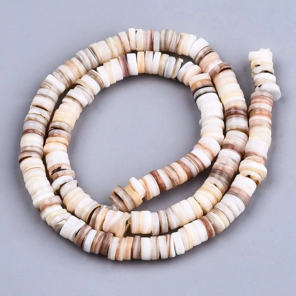 

about 195~205 Pcs/Strand Natural Freshwater Shell Beads Flat Round for DIY Jewelry Making Necklace Bracelet Seashell Color