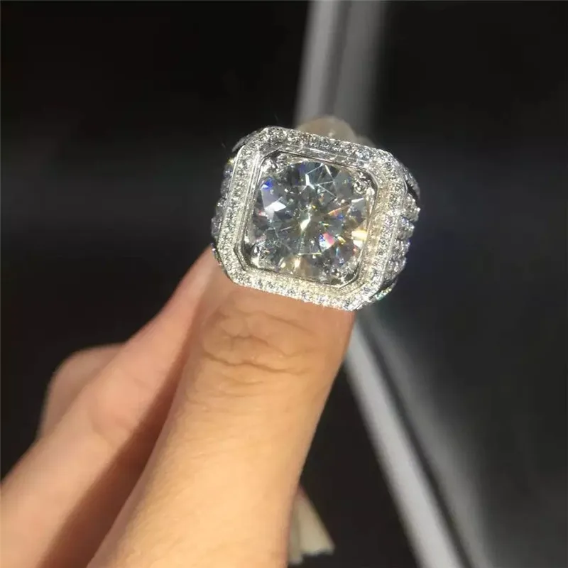 Кольцо мужское с бриллиантом 5 карат обручальное роскошное вечерние нее