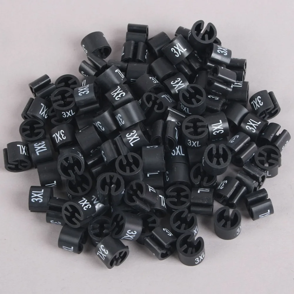 200 шт. Черная Вешалка размер r маркеры для одежды пластиковые бирки размеров XXS-4XLl |