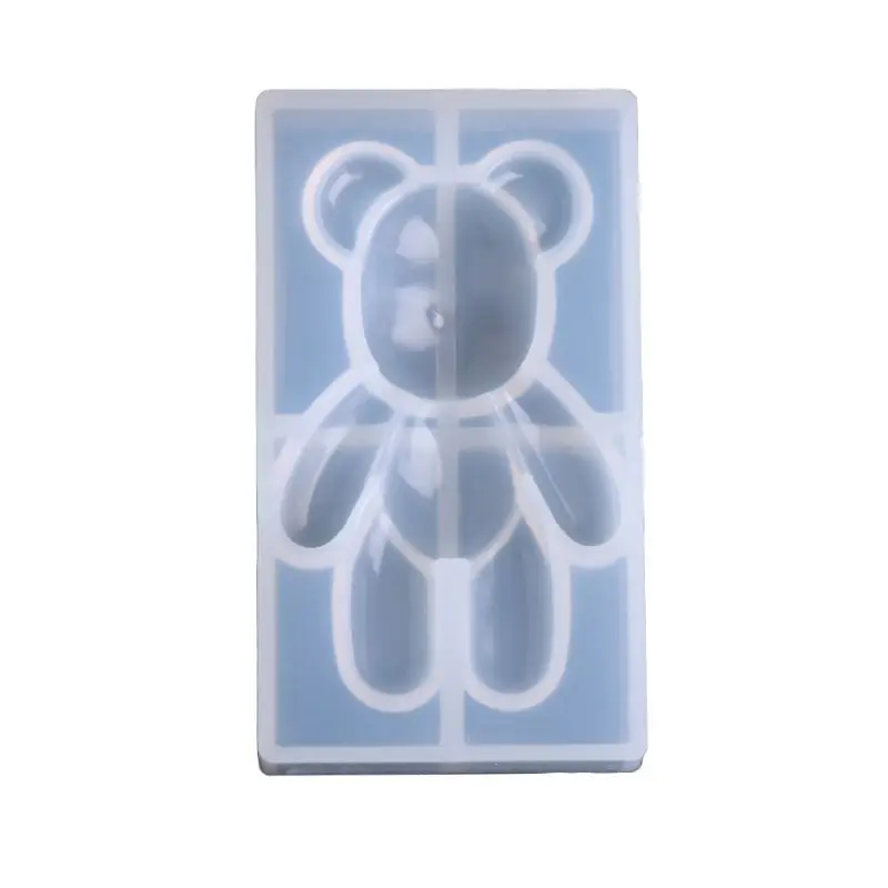 

Прозрачная силиконовая подвесная форма T84B, форма медведя из смолы, инструмент «сделай сам» для изготовления украшений, торта с мастикой